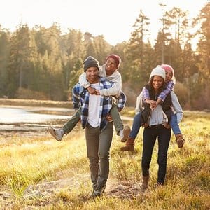 Young Family Hiking Midwestern Financial Early Investors