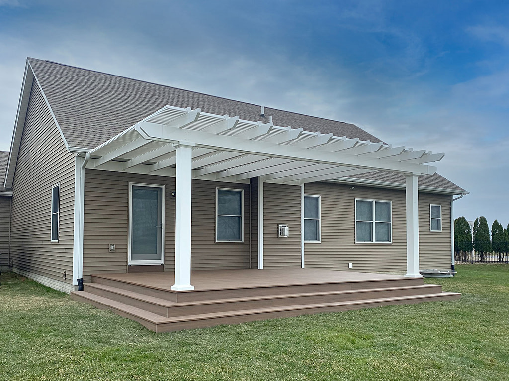 attached deck pergola