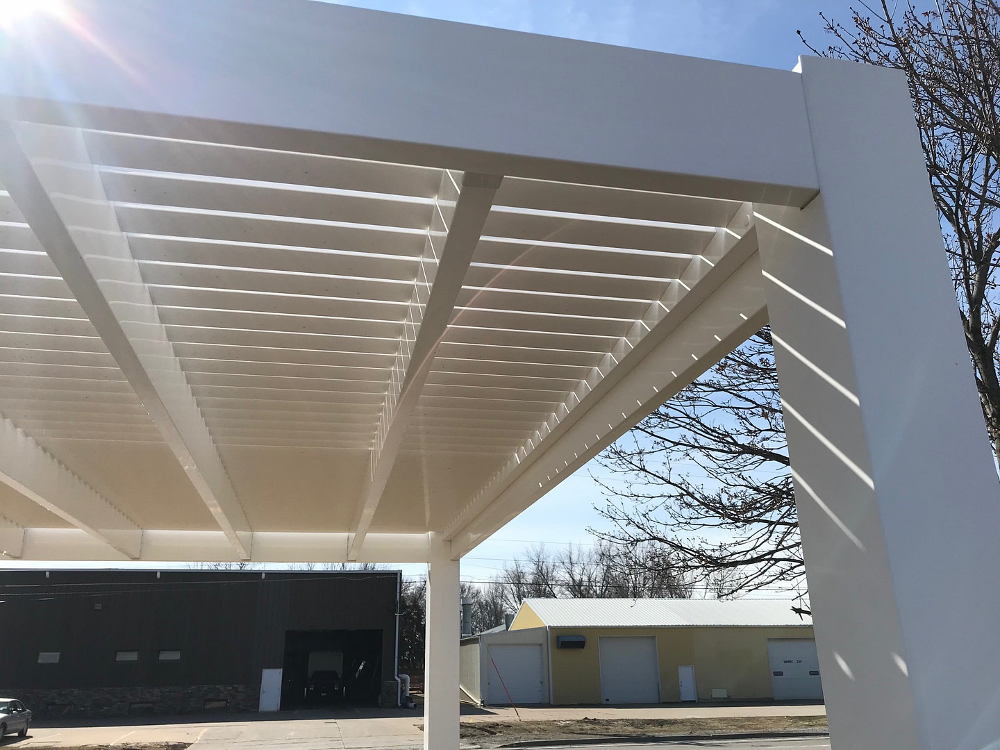 modern 16 16 freestanding white pergola