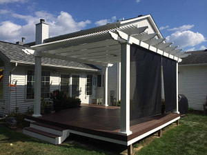 pergola with drop shade