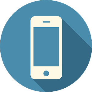 mobile smartphone icon bluecircle