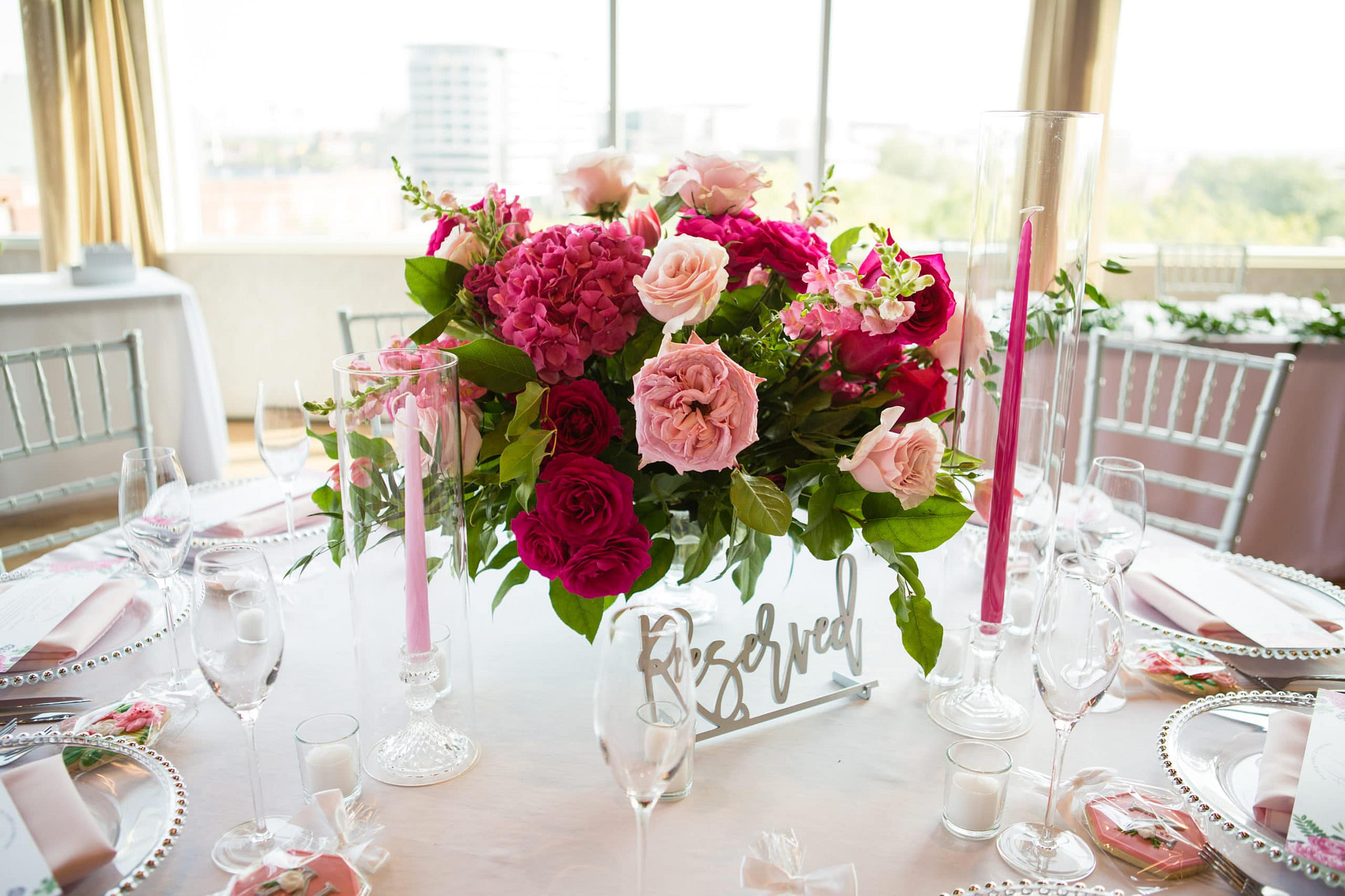 a vase of flowers on a table