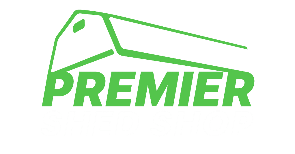 PremierShedShop Logo Green WhiteText