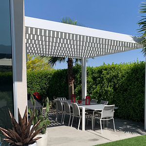 Modern 16x16 Attached White Pergola