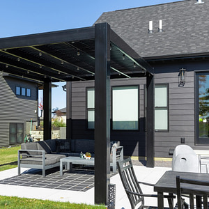 Modern 12x12 Freestanding Black Pergola