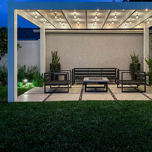 Modern 16x16 Freestanding White Pergola