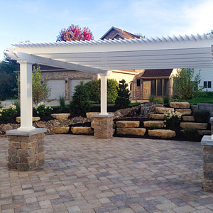 Traditional 20x20 Freestanding White Pergola