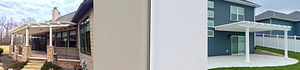 a sample of tan vinyl next to white vinyl