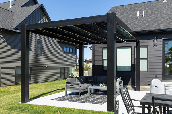 Modern 12x12 Freestanding Black Pergola