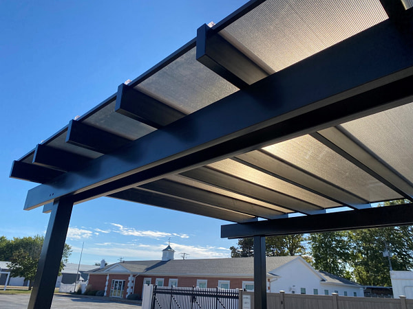 Elements 12x16 Freestanding Rain Proof Pergola - Black - Image 5