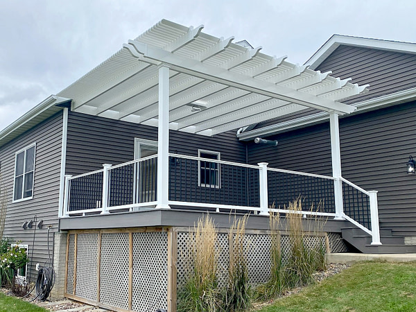 Traditional 16x16 Attached White Pergola
