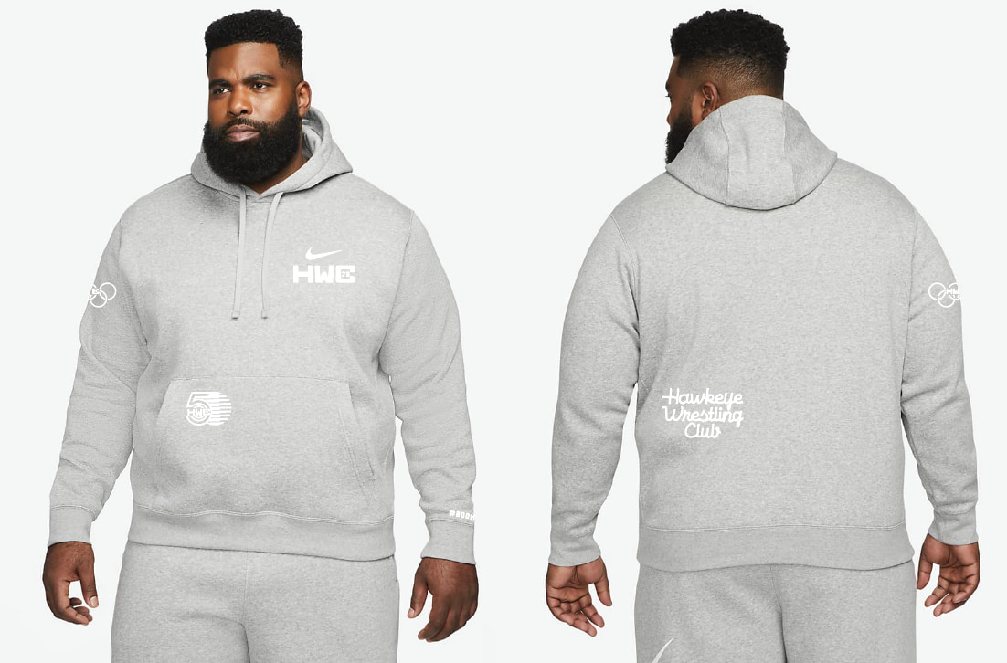 Grey - NIKE Club Fleece Hoodie - Image 3
