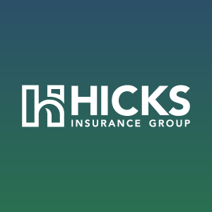 Hicks Insurance Group logo on teal background