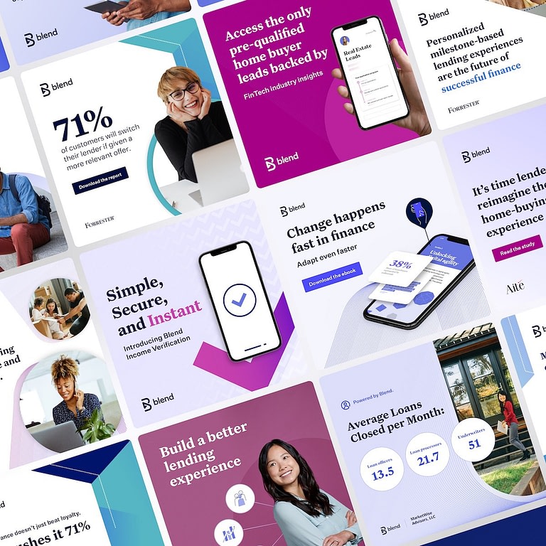 Blend social content mock