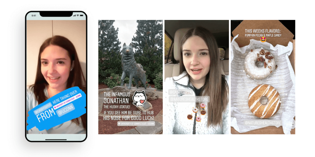 instagram stories takeover from student campus ambassadors