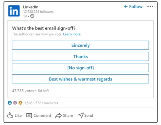 example of a linkedin poll