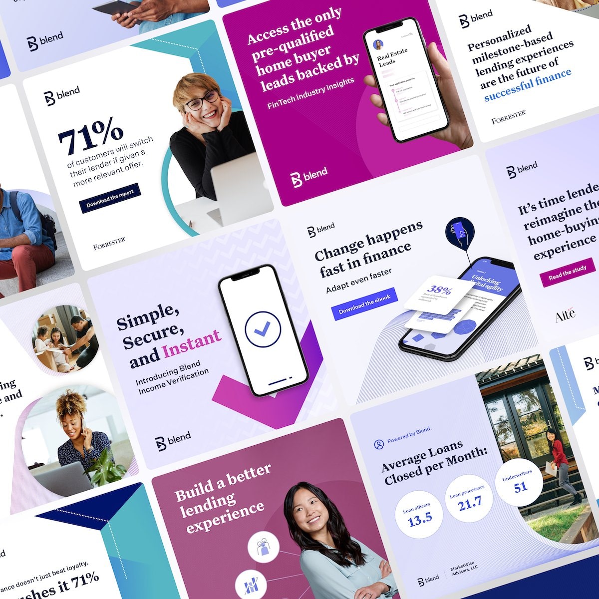 Blend social content mock