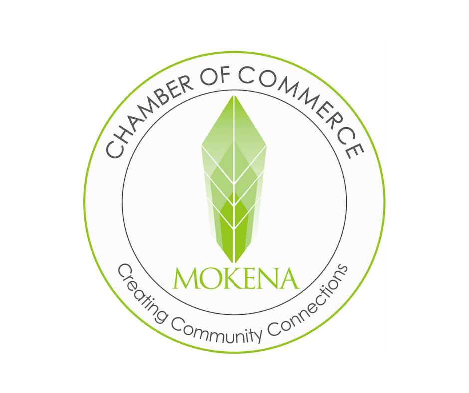 Mokena Chamber of Commerce logo with leaf design