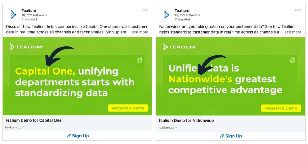 Example of ABM on LinkedIn