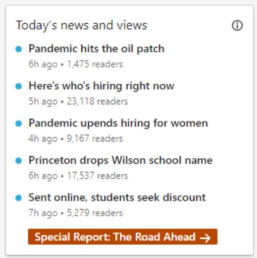 LinkedIn trending topics 