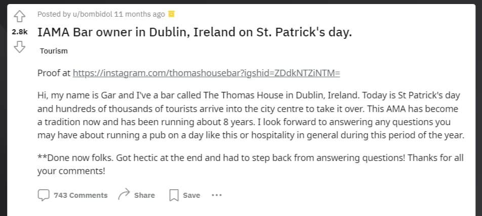 ask me anything running a pub