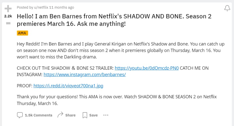 ben barnes ask me anything