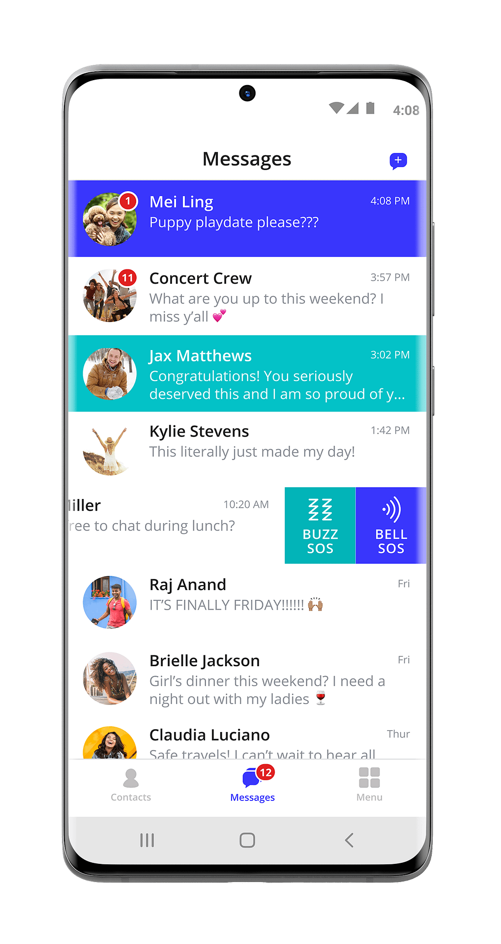 BB Chat Thread - Front View - Samsung s20 Mockup